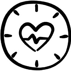 Mental Health Heart Time 3 Icon from Freehand Set