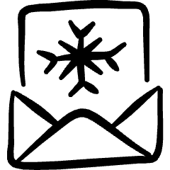 Christmas Postcard Envelope Icon from Freehand Set