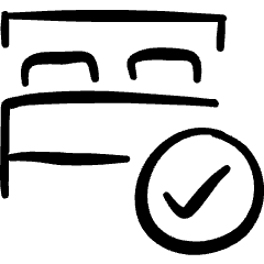 Hotel Double Bed Check Icon from Freehand Set