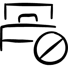 Hotel Single Bed Block Icon from Freehand Set