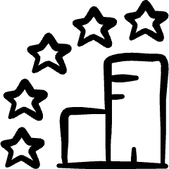 Rating Five Star Hotel Icon from Freehand Set