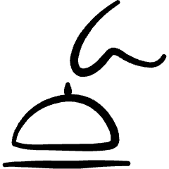 Reception Bell Call Icon from Freehand Set