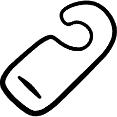 Room Service Door Sign Icon from Freehand Set