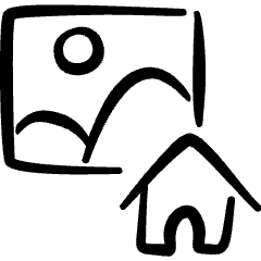 Image File Home Icon from Freehand Set