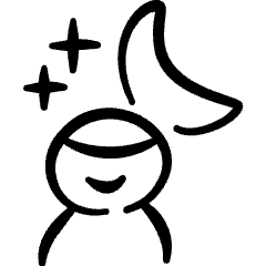 Light Mode Night Man Icon from Freehand Set