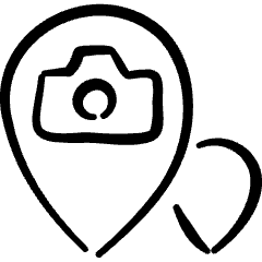 Taking Pictures Location Pin Icon from Freehand Set