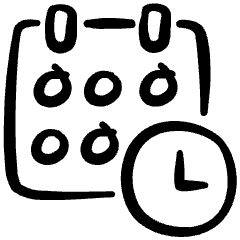 Calendar Clock Icon from Freehand Set