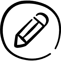 Edit Pencil Circle Icon from Freehand Set