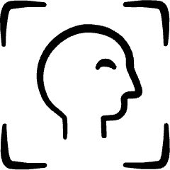 Face Id Head Icon from Freehand Set