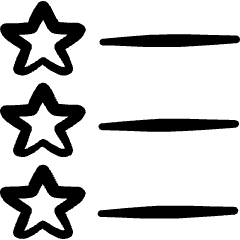 Lists Stars Icon from Freehand Set