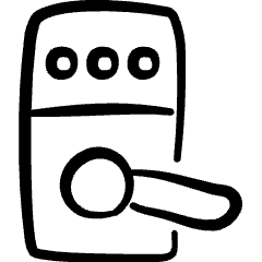 Lock Combination Door Icon from Freehand Set