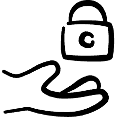 Lock Hand Share Icon from Freehand Set