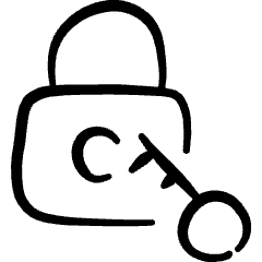 Lock Key Icon from Freehand Set