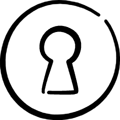 Lock Keyhole Circle Icon from Freehand Set