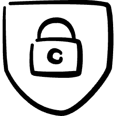 Lock Shield Icon from Freehand Set