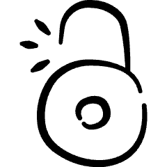 Unlock Circle Icon from Freehand Set