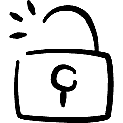 Unlock Square Icon from Freehand Set