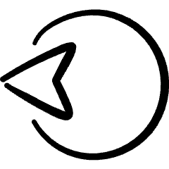 Move Cursor Left Icon from Freehand Set