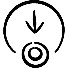 Move Cursor Target Down Icon from Freehand Set