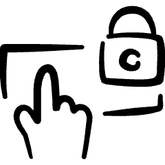 Password Touch Lock Icon from Freehand Set