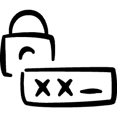 Password Type Lock Icon from Freehand Set
