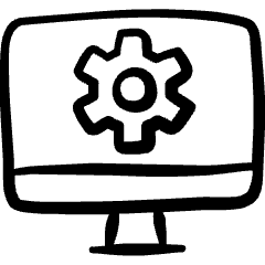 Settings Cog Desktop Icon from Freehand Set