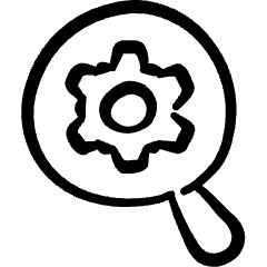 Settings Cog Search Icon from Freehand Set