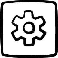 Settings Cog Square Border Icon from Freehand Set