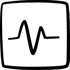 Stats Line Graph Square Icon from Freehand Set