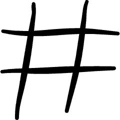 Text Formating Hash Icon from Freehand Set