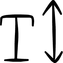 Text Formating Scale Vertical Icon from Freehand Set