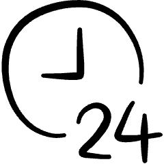 Time Clock 24 Hrs 2 Icon from Freehand Set