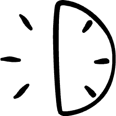 Time Clock Half Right Icon from Freehand Set