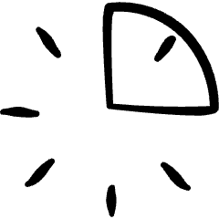 Time Clock Quarter Icon from Freehand Set