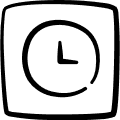 Time Clock Square Icon from Freehand Set