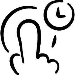Gesture Tap Hold Clock Icon from Freehand Set
