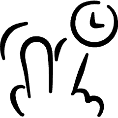 Gesture Tap Two Fingers Hold Clock Icon from Freehand Set