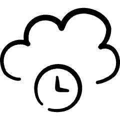 Cloud Clock Icon from Freehand Set