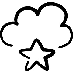 Cloud Favorite Star Icon from Freehand Set