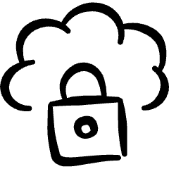 Cloud Lock Icon from Freehand Set