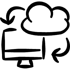 Cloud Monitor Exchange Icon from Freehand Set