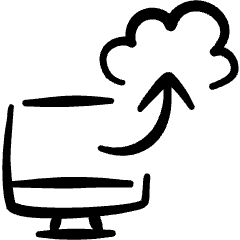 Cloud Monitor Upload Icon from Freehand Set