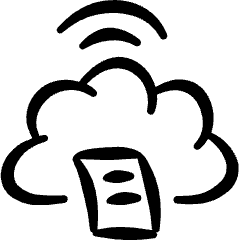 Cloud Text Icon from Freehand Set