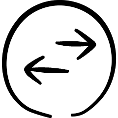 Data Transfer Circle Horizontal Icon from Freehand Set
