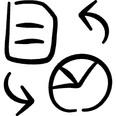 Data Transfer Document Pie Icon from Freehand Set