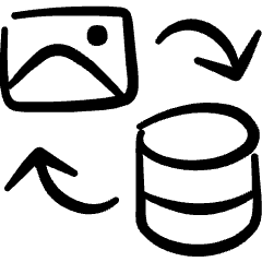 Data Transfer Server Image Icon from Freehand Set