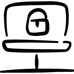 Network Laptop Lock Icon from Freehand Set