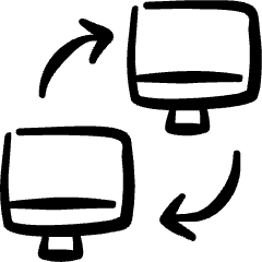 Network Monitor Transfer Arrow Icon from Freehand Set