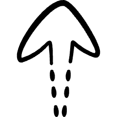 Upload Dash Arrow Icon from Freehand Set