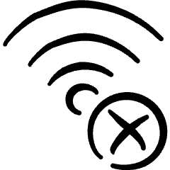 Wifi Delete Icon from Freehand Set